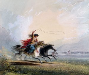 Femme Shoshone attrapant un cheval, 1837